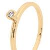 Cubic Zirconia CZ Gold Ring - Stackable Bezel Set