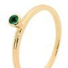 Emerald Gold Ring - Stackable Bezel Set
