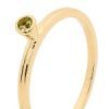 Peridot Gold Ring - Stackable Bezel Set