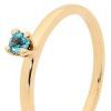 Blue Topaz Gold Ring - Stackable Claw Set
