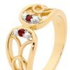 Garnet Gold Ring - Filigree Kiss