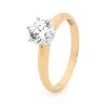 Cubic Zirconia CZ Gold Ring - Engagement Solitaire