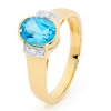 Blue Topaz and Diamond Gold Ring