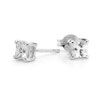 Cubic Zirconia CZ Silver Earrings - Square 5mm