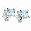 Blue Topaz Silver Earrings - Stud 4x4mm