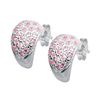Pink Cubic Zirconia CZ Silver Earrings