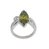 Olive Cubic Zirconia CZ Silver Ring - Marquise