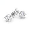 Cubic Zirconia CZ Silver Earrings - Basket Setting