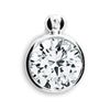 Cubic Zirconia CZ Silver Pendant and Chain - Round
