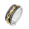 Silver and Gold Ring - Spinner Size N