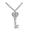 Cubic Zirconia Silver Pendant and Chain - Key