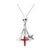 Pearl Silver Pendant - Cross, Pearl and Star Charms