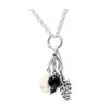 Pearl Silver Pendant - Black Bead Grapes and Pearl