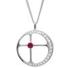 Ruby and Cubic Zirconia CZ Silver Pendant - Destiny