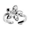 Silver Toe Ring - Frangipani Flower
