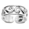 Silver Toe Ring - Scroll