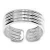 Silver Toe Ring - Grooves