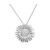 Cubic Zirconia CZ Silver Pendant and Chain - Flower