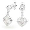 Cubic Zirconia CZ Silver Earrings - Bezel