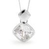 Cubic Zirconia CZ Silver Pendant - Bezel Set