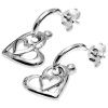 Silver Earrings - Heart Dangle