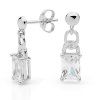 Cubic Zirconia CZ Silver Earrings - Link Drops