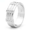 Cubic Zirconia CZ Silver Men's Ring - Rib Size T