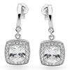 Cubic Zirconia CZ Silver Earrings - Halo