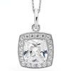 Cubic Zirconia CZ Silver Pendant - Halo