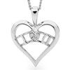 Cubic Zirconia CZ Silver Pendant - Heart I Love You