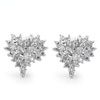 Cubic Zirconia CZ Silver Earrings - Heart