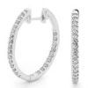 Cubic Zirconia CZ Silver Earrings - Hoop Double Sided