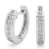 Cubic Zirconia CZ Silver Earrings - Channel Set