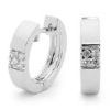 Cubic Zirconia CZ Silver Earrings - Hinged Huggies