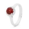 Garnet Silver Ring - Cluster Round