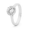 Cubic Zirconia CZ Silver Ring - Cluster Round