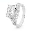 Cubic Zirconia CZ Silver Ring - Square Halo