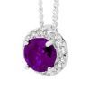 Amethyst and Cubic Zirconia CZ Silver Pendant