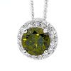 Olive Cubic Zirconia CZ Silver Pendant