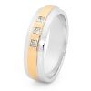 Cubic Zirconia CZ 2 Tone Silver and Gold Ring - Men's Trilogy