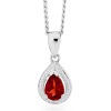 Ruby and Cubic Zirconia Silver Pendant