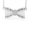 Cubic Zirconia CZ Silver Necklace - Bow