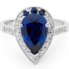 Sapphire and Cubic Zirconia CZ Silver Ring