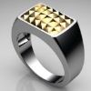 2 Tone Silver and Gold Ring - Men's Signet