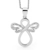 Cubic Zirconia CZ Silver Pendant - Angel Infinity