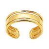 Gold Toe Ring - Ridges