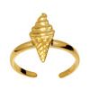 Gold Toe Ring - Ice Cream Cone