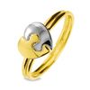 2 Tone Gold Ring - Puzzle Heart