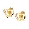 Diamond Gold Earrings - Heart Stud