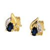 Sapphire and Diamond Gold Earrings - Pear cut